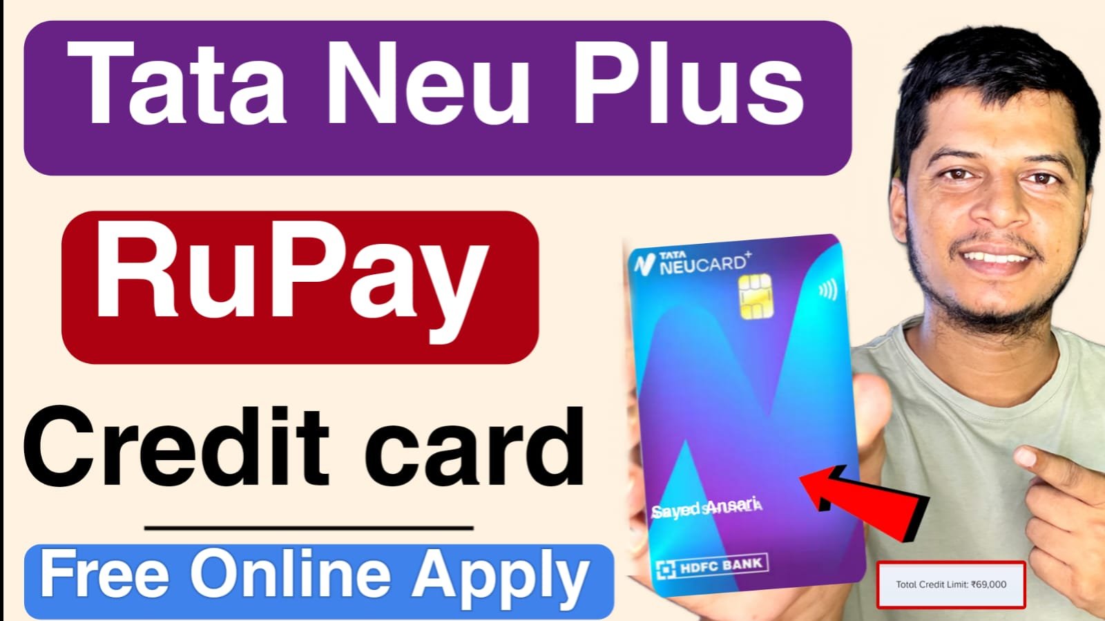 Read more about the article HDFC Tata Neu Plus Credit Card Lifetime Free Apply | How to Apply Co-branded Free Credit Card 2025